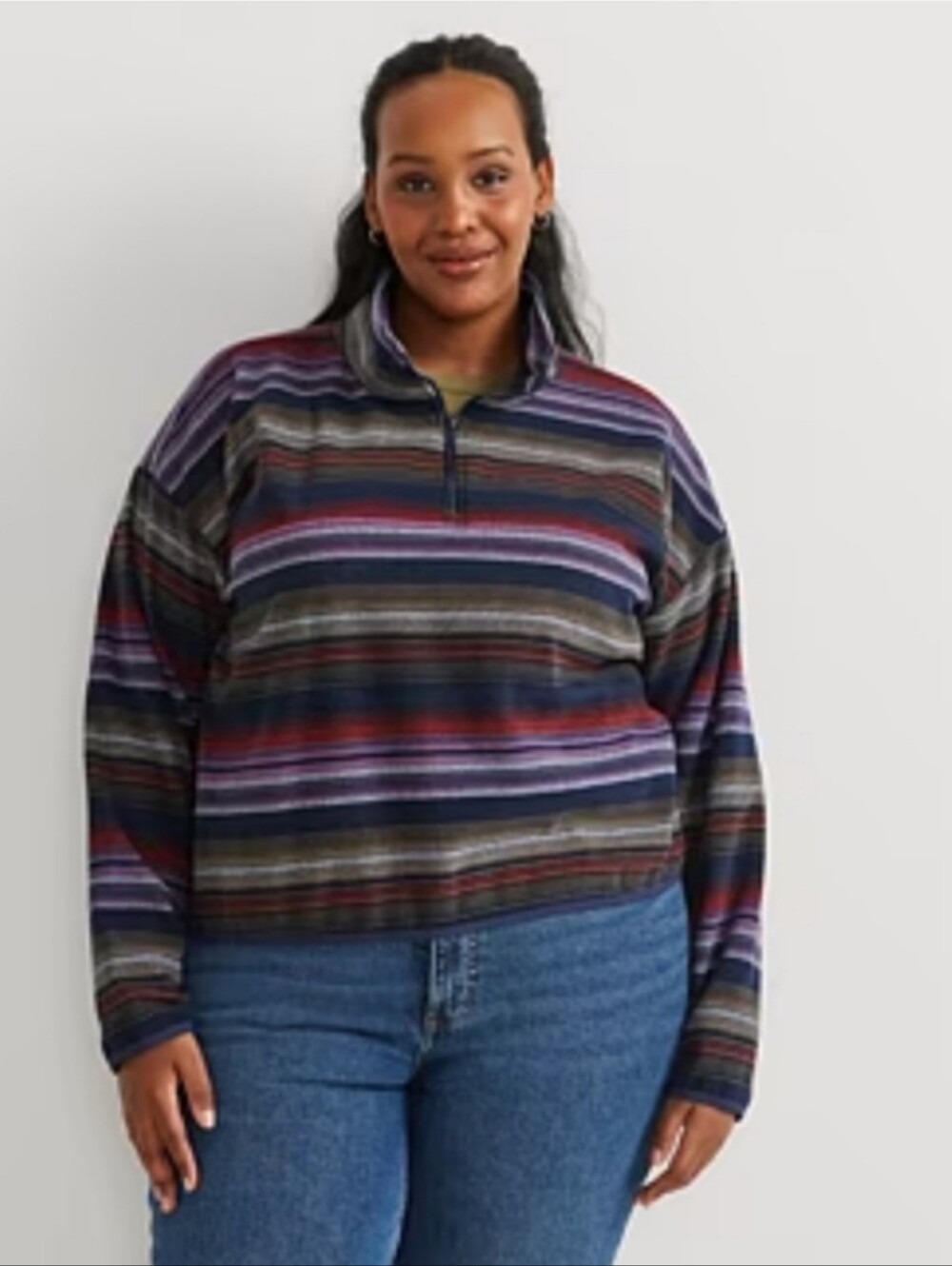 NWT Eddie Bauer Striped Quest Fleece 2.0 Pullover
